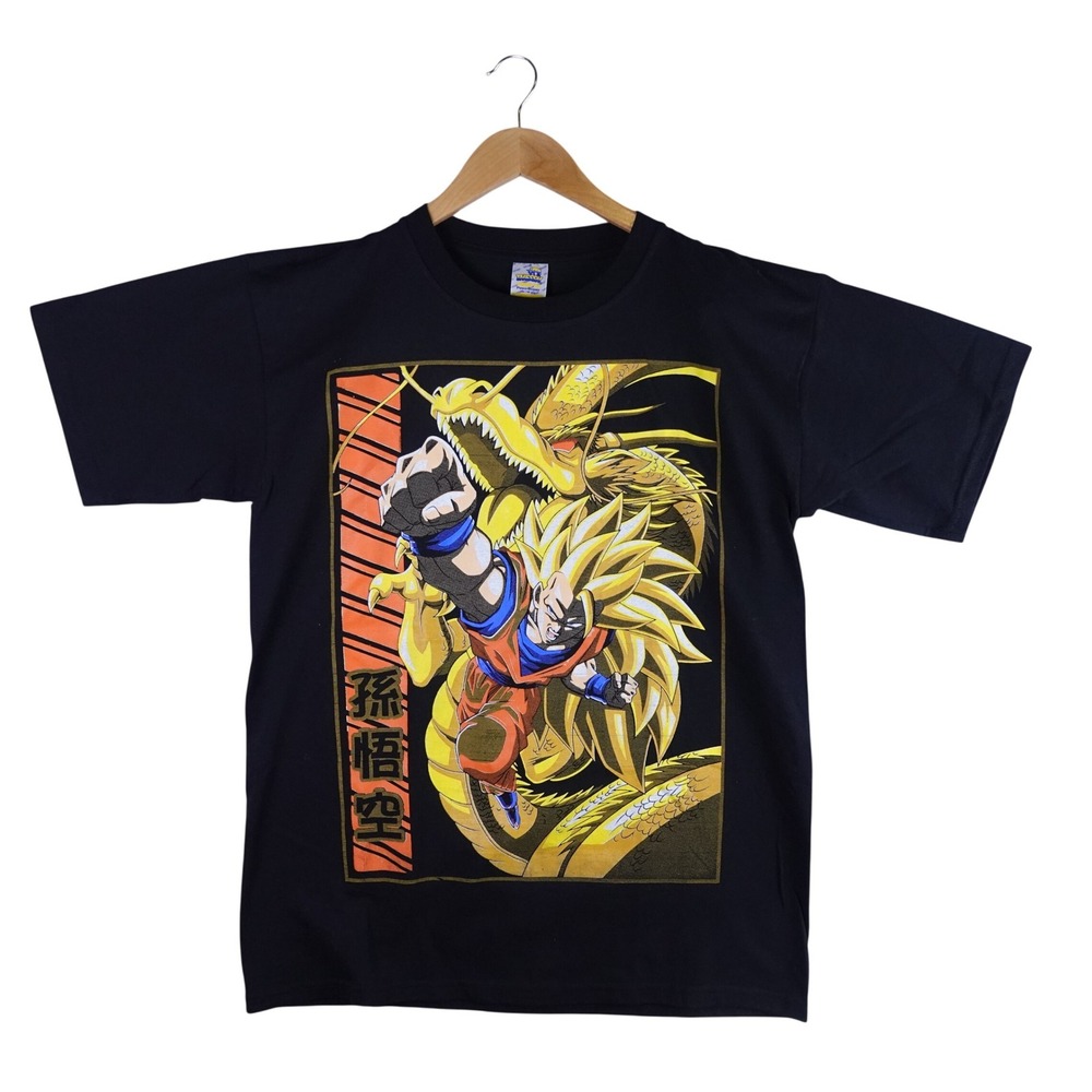 Thessh Dragon Ball Z Goku Super Saiyan 3 Graphic T-Shirt Mens Large Black Anime